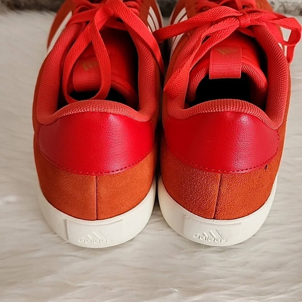 Adidas VL Court 3.0 Orange / Red and White Sneakers Brand New